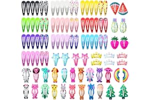 ‎FUNTOPIA Funtopia Haarspangen Mädchen, 100 Stück 5cm Karikatur Entwurfs Haarspange Kinder Tiere Früchte Metalldruck Haarclips