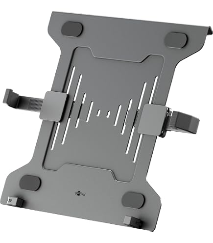 Goobay Support Ordinateur Portable Deluxe 11,6" à 17,3" - Charge 9kg, VESA 75/100, Montage Sur Bras Moniteur, Noir