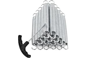 GYMAX 20 Ressorts de Trampoline de Rechange, Ressort de Trampoline en Acier Galvanisé, 20 Ressorts de Trampoline Robustes avec Crochet de Traction en Forme de T, Résistant à la Déchirure, Argenté