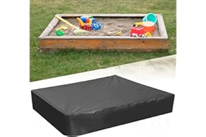 JOKILY Sandkastenabdeckung, Wasserdicht Sandkasten Abdeckung 150x150cm, Sandkastenplane mit Abdeckung, Sandkasten Abdeckung Abdeckplane Wasserdicht, Spielzeug Sandkasten Abdeckung für Pool Terrase
