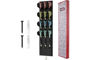 CyeeLife Dart Halter aus Holz für 12 Darts,Darthalter für Wandmontage,Dartpfeile Halterung zur Aufbewahrung von Steeldarts und Softdarts,Dart zubehör