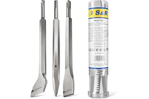 S&R Mejselset SDS-plus 3-delar, mångsidigt användbara, härdade, mycket lång livslängd; plattmejsel, klinkermejsel, spetsmejse