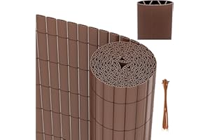 Vigevee Canisse en PVC, 140 x 900 cm, Brise Vue en PVC Renforcement en 3 Poids, Clôture Jardin, Résistant aux intempéries, Intimité pour Jardin, Balcon, Piscine, terrasse, Marron