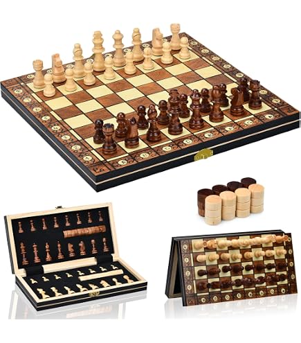 Scacchi In Legno Di Ciliegio Fatti A Mano - Tabellone 35x35 Cm Con Pezzi Intagliati - Regalo Elegante