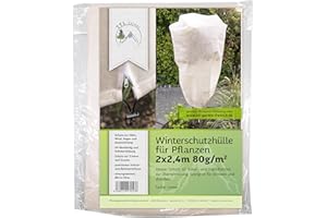 TTL Garden 200 x 240 cm Winterschutz Haube für Pflanzen 80g/m² beige - Premium Vlies Schutzhülle mit Reißverschluss, Frostschutz Haube für Kübelpflanzen Palmen Oliven - gegen Frost Wind Austrocknung