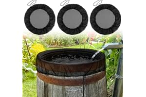 Muyohix Regentonnen Netz, 3 Stück Deckel Regentonne 80cm Durchmesser, Verstellbares Regentonnennetz mit Zugband, Regentonne Abdeckung mit Wellenmuster-Filtersieb, Vor Laub Stechmücken