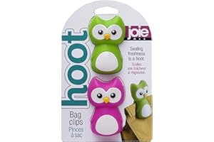 Joie Kitchen Gadgets 10117 Joie Hoot-Set di 2 Clip per Borsa a Forma di Gufo, Assortiti, Bag Clips, Owl