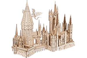 UGEARS Zamek Hogwartu, Harry Potter Puzzle 3D, drewniane modele 3D, zestawy dla dorosłych, zestaw do budowania, hobby dla mężczyzn, średnie drewno, łamigłówki, zestaw DIY, na Dzień Ojca, 340 szt