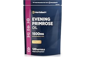 HORBÄACH Evening Primrose Oil 1500mg | High Strength with Omega 6 and GLA | Cold-Pressed | 120 Softgel Capsules | by Horbaach