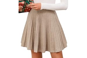 Adigaber Damen Winter Rock Hohe Elastizität Strickrock Hohe Taille Faltenrock Elegant Minirock