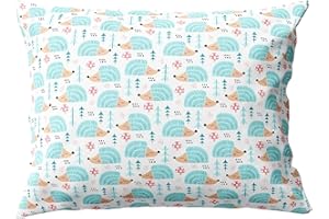 PinkZebra 30 x 50 cm Housse de coussin pour enfant en 100 % coton, certifiée Öko-Tex Standard 100, housses pour enfant avec fermeture éclair, fabriquée en UE, hérissons