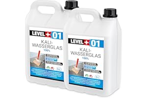 LEVEL PLUS Vidrio de agua de potasia, 10 litros, sin diluir, aglutinante, impregnación de madera, 100%, sellado RM01