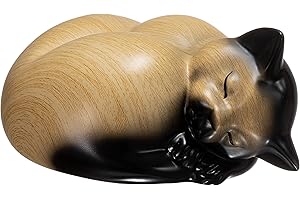 Kriss Art Urne en résine pour petit animal - Urne pour cendres de chat endormi (kaki)
