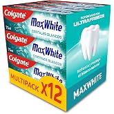 Colgate Max White Crystals, Whitening Toothpaste, 12x75ml | UltraFreeze Toothpaste, Instant Freshness 10x Longer, Recovers Na