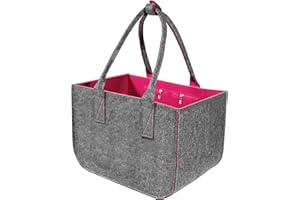 NUTS OT NUTS Filcowa torba na zakupy, torba filcowa, torba na zakupy, składana, duża torba do przenoszenia, stabilny uchwyt z zamknięciem, koszyk na zakupy z wewnętrzną kieszenią filcową torba na zakupy, drewno