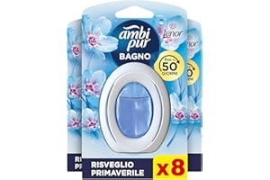 Ambi Pur Bagno, Profumatore Per Ambienti Ad Azione Continua Eliminazione E Prevenzione Degli Odori, Lenor Risveglio Primaverile 8 Pezzi
