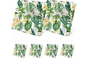 LiveGo Federa per cuscino elasticizzato per divano da esterno, di ricambio, per mobili da patio, fodera per sedia, protezione morbida e flessibile (6, foglie verdi)