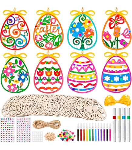 TOPJOWGA Houten knutselset, 33 stuks, houten knutselsets voor kinderen TOPJOWGA Houten knutselset, 33 stuks, houten knutselsets voor kinderen
