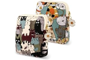 Amabro Damenbinden Aufbewahrungstasche, 2 Stück süße Damenbinden Aufbewahrungstasche Tampon Slipeinlagen Menstruationstasche Gänseblümchen Reißverschluss Geldbörse für Frauen Teenager