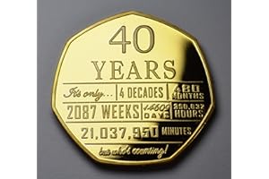 The Commemorative Coin Company 40th Birthday 24ct Gold Commemorative. Unique Gift/Present Party/Celebration Ideas 40 Forty Years