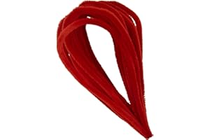 i-mondi® 15 pfeifenreiniger pfeifenputzer bunt zum basteln in rot 50cm lang Ø 8mm Chenilledraht Biegeplüsch pipe cleaner
