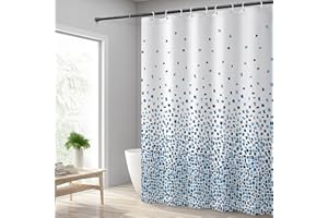 Hoomtaook Tenda Doccia 240x200cm, Tenda per Doccia Impermeabile Polyester Lavabile con 12 Anelli, Orlo Ponderato, Blu Mosaico