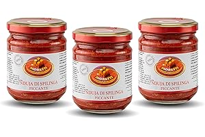 Moretti® Spicy Spilinga Nduja 180g (180g, Pack of 3)| Artisan Spreadable & Creamy Salami in Jar | Made in Calabria | No GMOs