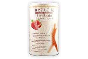 Reduzin Diät Shakes zum Abnehmen - Erdbeere-Joghurt - 25 cremige Erdbeere-Joghurt Shakes pro Dose, nur 208kcal, leckerer Abnehm Shake, Mahlzeitenersatz zum Trinken mit 21,7g Eiweiß pro Portion