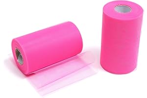 ZADAWERK® Tul - 15 cm x 45 m - fucsia neón - 1 rollo - para coser y hacer manualidades - decoración - lazo de regalo - tutú