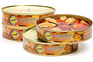 HOYA SANTOÑA Hoya Mejillones en Escabeche Gigantes - Pack de 4 latas de 490g/20-30 piezas. Conserva Gourmet con mejillones extra grandes.