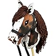 SKIPPI Hobby Horse Skewbald Tobiano, Horse on a Stick, Halter and Reins Included, Large A3, White and Brown Stick Horse, Hobby Horsing, Girls Toy, Gift for Girls