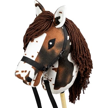 Cheval à Bâton En Bois Bieco Brownie - Hobby Horse Réaliste Pour Enfants - 102 Cm Avec Roues