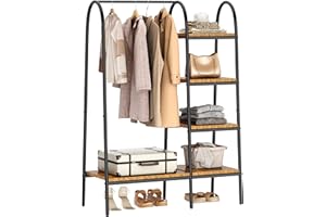 SogesHome Appendiabiti Stand Appendiabiti Organizzazione guardaroba Appendiabiti autoportante per abiti con scomparti per camera da letto ingresso