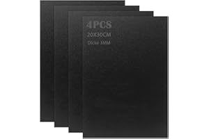 JMIATRY Lot de 4 plaques en plastique ABS noir 20 x 30 cm - Plaque en plastique ABS de 3 mm - Pour cadre photo, signes, exposition de projet, peinture