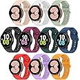 HSWAI 10 Pack Compatible with Samsung Galaxy Watch5/4 Band 40mm 44mm/Galaxy Watch5 Pro 45mm/Galaxy Watch 4 Classic 42mm 46mm Silicone Sport Bands Replacement Strap for Women Men