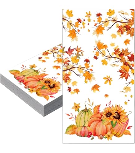 Serviettes En Papier "feuilles D'automne", 33 X 33 Cm, 20 Pièces