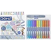 Doms Pastel Brush Pens (14 Shades | 12 + 1 + 1) (Pack of 1)