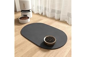 HAOLESHITE Napfunterlage Hund Futternapf Unterlage, rutschfest Futterunterlage Haustiere Hundefutter Matte, Absorbierend Haustier Fütterung Matte Personalisierte Katze Platzset (Dunkel Grau, 30 x 50 cm)