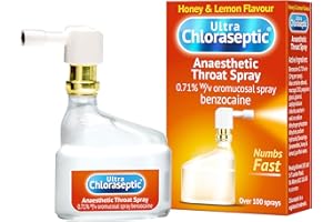 ULTRA-CHLORASEPTIC Ultra Chloraseptic Anaesthetic Throat Spray, 15 ml, Honey and Lemon Flavour, Fast Acting Relief for Sore Throat Pain