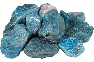 Amogeeli 460 g Apatite Bleu Naturel Pierre de Roche Brutes Irrégulière Cristal Minérale Spécimen de Collection de Guérison pour Décoration, Wicca Reiki et Artisanat, Bleu