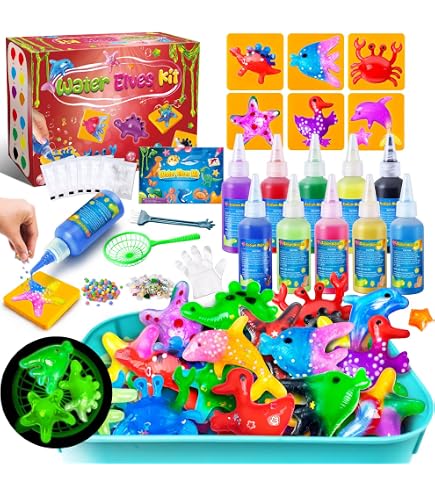 Klever Kits Set Magico Elfi Acquatici - Crea Animali In Gel D'Acqua Giocattolo Fai Da Te Per Bambini 3+ - 4