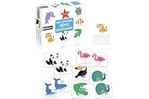 Nathan 31154 Mon Premier Mémo Animaux - Jeu de Mémoire - Découverte des Animaux Du Monde - Jeu Educatif - A Jouer en Famille - Pour Enfants dès 2 ans, Multicolore