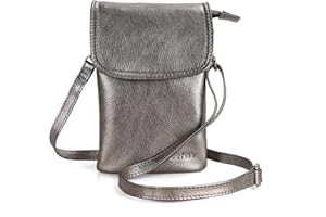 befen Sacs à Bandoulière en Cuir Véritable Femme, Petit Sac à Bandoulière pour Téléphone Portable, Besace Sacoche Messenger Téléphone Portable avec Bandoulière Réglable