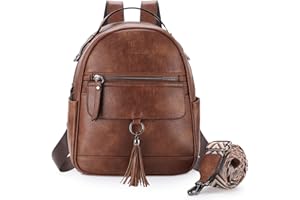 Chase Chic Petit Sac à dos Femme,Sacs à Main Portés Dos Femme en Cuir,Sacs à Dos Cartable avec Sangle de Guitare Amovible