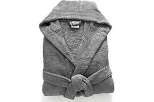 JASMIN ELINOR MENS LADIES UNISEX EGYPTIAN COTTON 500 GSM TERRY TOWELLING SHAWL COLLAR HOODED BATHROBE