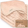 6-Pack Organic Baby Washcloths – Soft Bamboo Washcloth, Baby Wash Cloths, Baby Wash Cloth for Newborn, Kids, Baby Towels, Baby Bath Essentials, Face Towel, Face Cloths for Washing Face (Peachy)