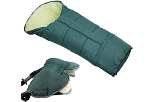 BAMBINIWELT24 BAMBINIWELT KOMBI-ANGEBOT MUFF + Winterfußsack/MUMIE- aus Lammwolle für Kinderwagen, Buggy, Schlitten MELIERT (türkis)