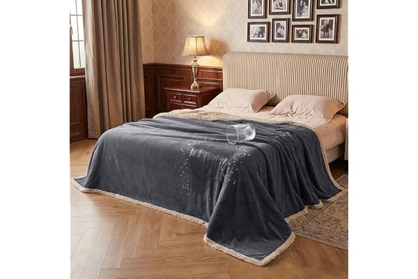 Catalonia Classy Vattentät sängfilt, extra stor tvättbar soffa, kastar en sängskydd, varm sherpa fleecefilt 152 x 127 cm