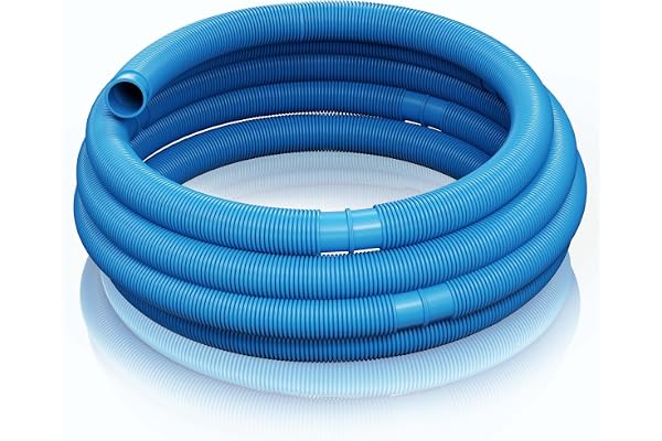 Wiltec Tuyau piscine bleu – 6 m de long, Ø 38 mm – Tuyau solaire flottant à sections préformées – 190 g/m – made in Europe – Boyau d’aspiration solaire
