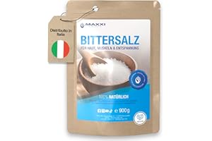 Maxxi Clean | 900 g di sale Epsom altamente puro | Sale da bagno per benessere e peeling del corpo | Solfato di magnesio per muscoli, pelle e anima | Magnesio adatto alla cura del giardino